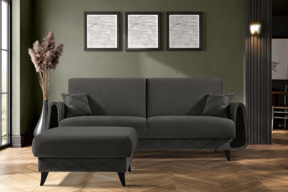 GUSTAVO III Sofa rozkładana welur w stylu elegant antracytowy antracytowy - zdjęcie 12