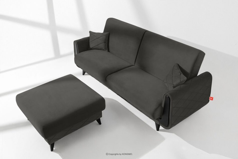 GUSTAVO III Sofa rozkładana welur w stylu elegant antracytowy antracytowy - zdjęcie 13