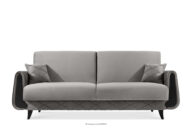 Sofa trzyosobowa w tkaninie welur rozkładana jasny szary