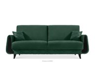 Sofa rozkładana welur w stylu elegant ciemny zielony