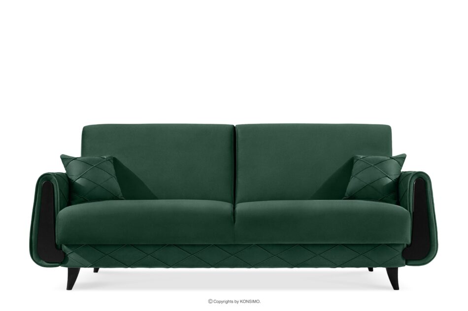 GUSTAVO III Sofa rozkładana welur w stylu elegant ciemny zielony ciemny zielony - zdjęcie 0