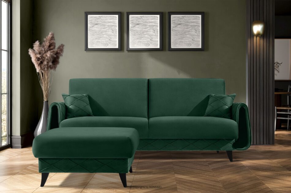 GUSTAVO III Sofa rozkładana welur w stylu elegant ciemny zielony ciemny zielony - zdjęcie 12