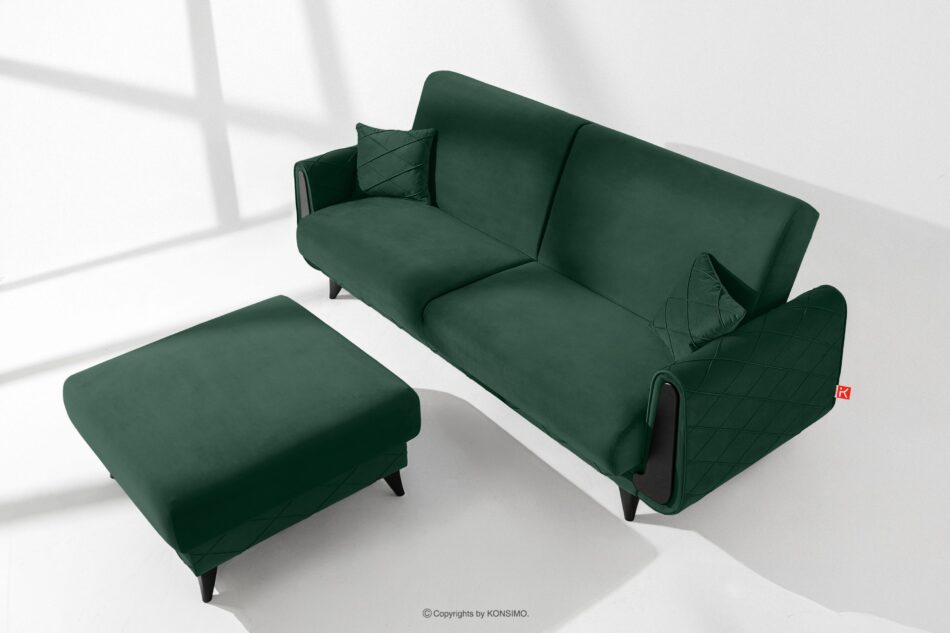 GUSTAVO III Sofa rozkładana welur w stylu elegant ciemny zielony ciemny zielony - zdjęcie 13