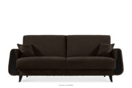 Sofa rozkładana welur w stylu elegant brązowy