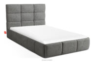 Łóżko 120 cm w tkaninie boucle ciemny szary