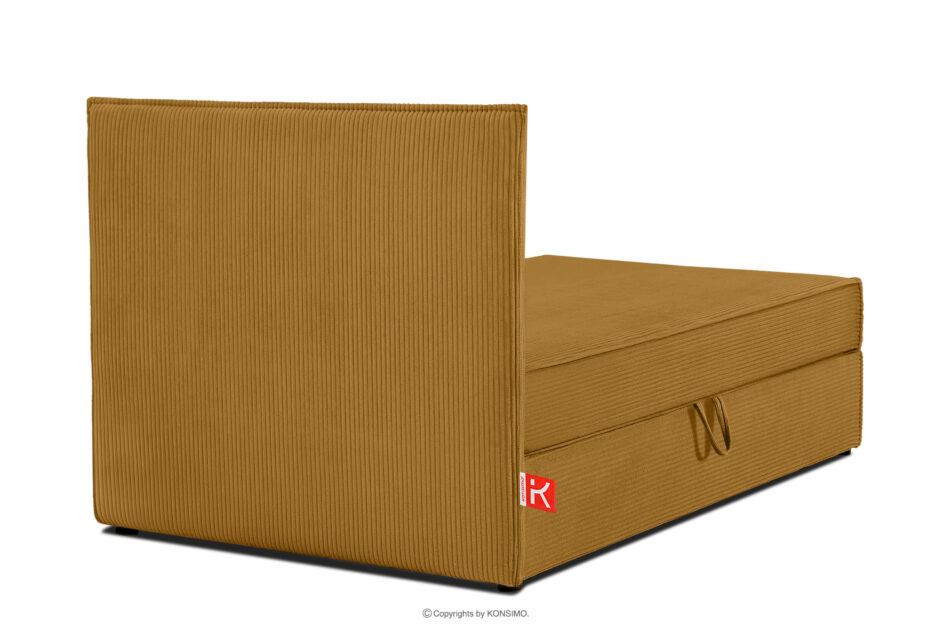ROTI Łóżko jednoosobowe 80 cm w tkaninie sztruks żółty żółty - zdjęcie 4