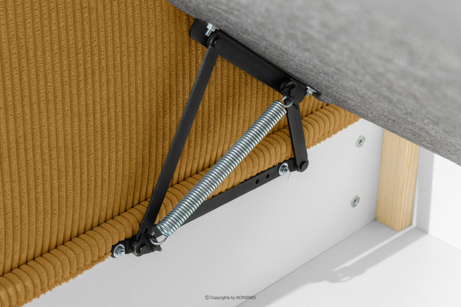 ROTI Łóżko jednoosobowe 80 cm w tkaninie sztruks żółty żółty - zdjęcie 7