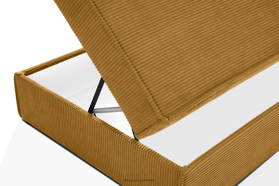 ROTI Łóżko jednoosobowe 80 cm w tkaninie sztruks żółty żółty - zdjęcie 12