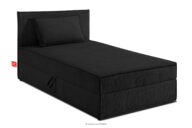 Łóżko jednoosobowe 90 cm w tkaninie sztruks czarny