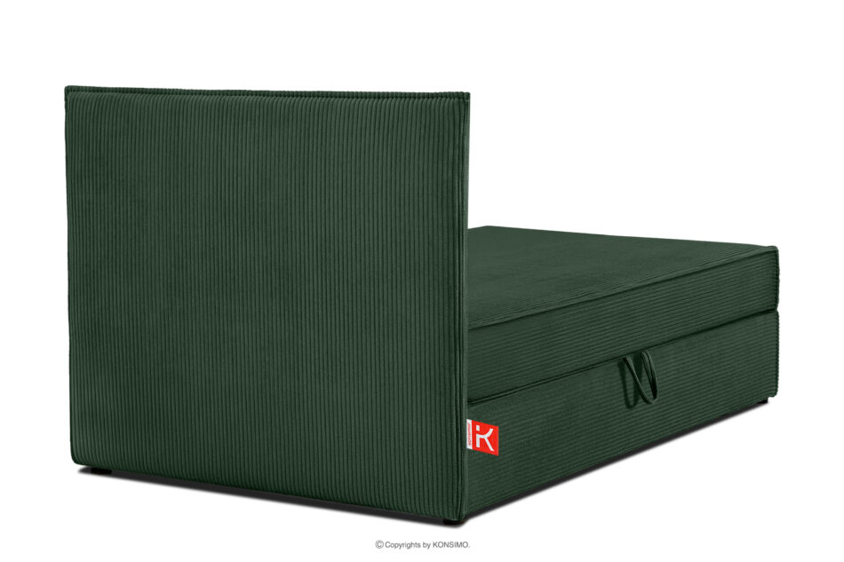 ROTI Łóżko jednoosobowe 90 cm w tkaninie sztruks ciemny zielony ciemny zielony - zdjęcie 4