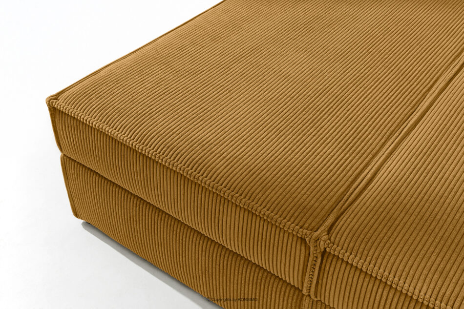ROTI Łóżko kontynentalne z toperem 140 cm w tkaninie sztruks żółty żółty - zdjęcie 9