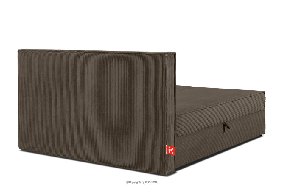 ROTI Łóżko kontynentalne z toperem 140 cm tkanina sztruks brązowy brązowy - zdjęcie 5