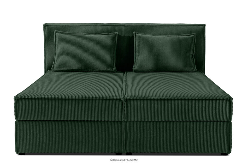 ROTI Łóżko dwuosobowe 160 cm w tkaninie sztruks ciemny zielony ciemny zielony - zdjęcie 3