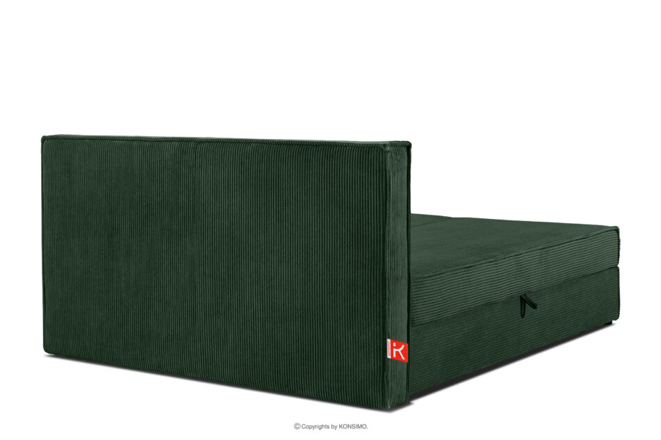 ROTI Łóżko dwuosobowe 160 cm w tkaninie sztruks ciemny zielony ciemny zielony - zdjęcie 5