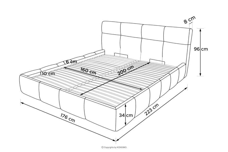 ALTOS Łóżko tapicerowane 160 cm w stylu skandynawskim zielony zielony - zdjęcie 22