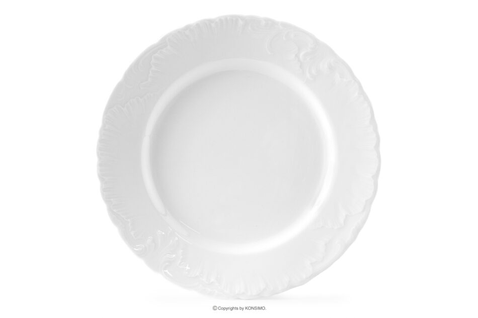 ROCOCO MARIA Talerz obiadowy z porcelany biały biały - zdjęcie 3
