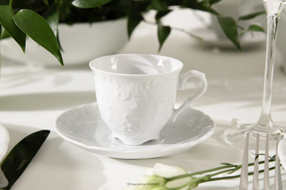 ROCOCO MARIA Filiżanka do kawy z porcelany biały 100ml biały - zdjęcie 1