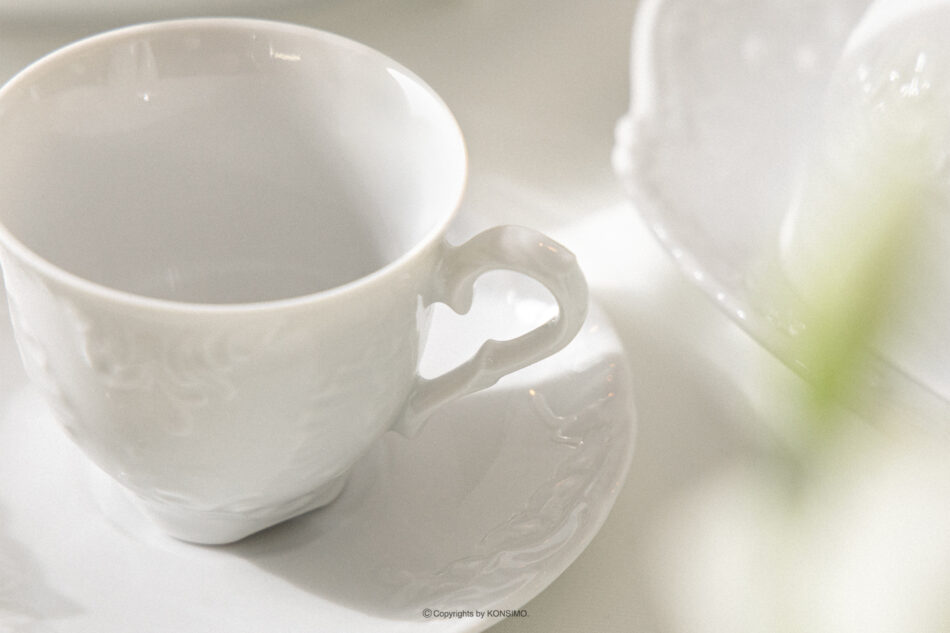 ROCOCO MARIA Filiżanka do kawy z porcelany biały 100ml biały - zdjęcie 6