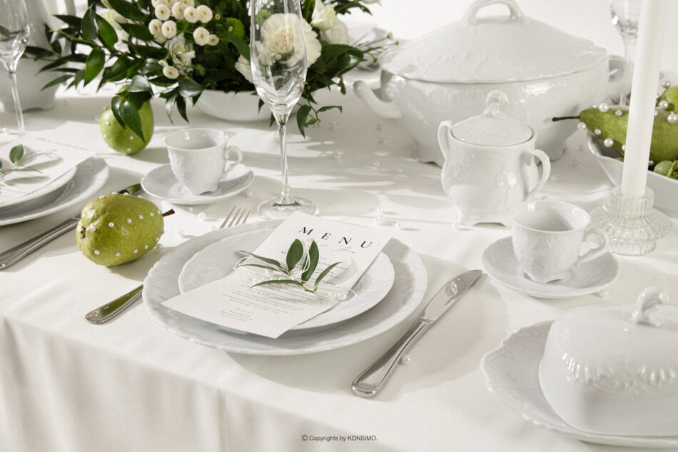 ROCOCO MARIA Filiżanka do kawy z porcelany biały 100ml biały - zdjęcie 8