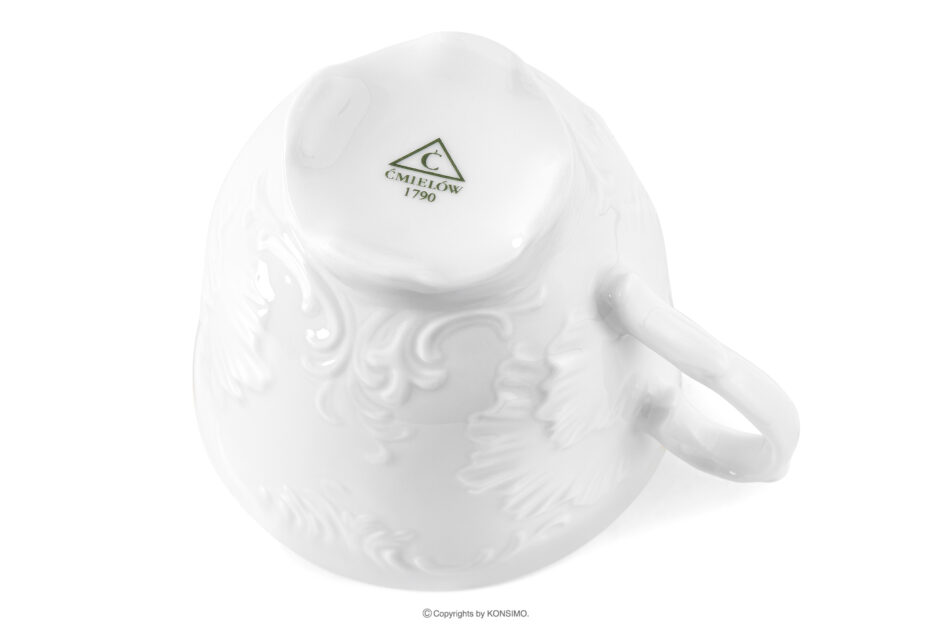 ROCOCO MARIA Filiżanka do herbaty z porcelany biały biały - zdjęcie 3