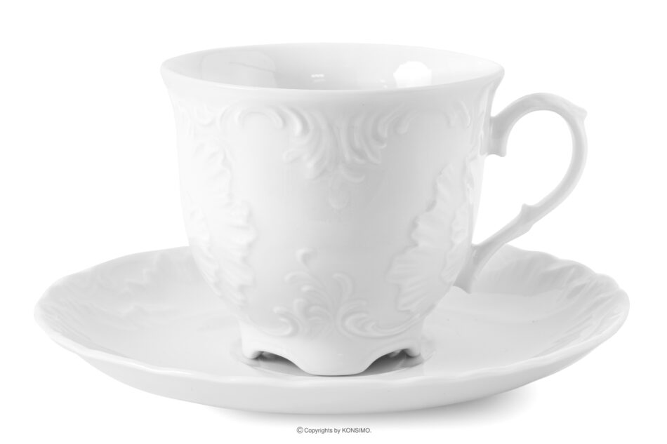 ROCOCO MARIA Filiżanka do herbaty z porcelany biały biały - zdjęcie 4