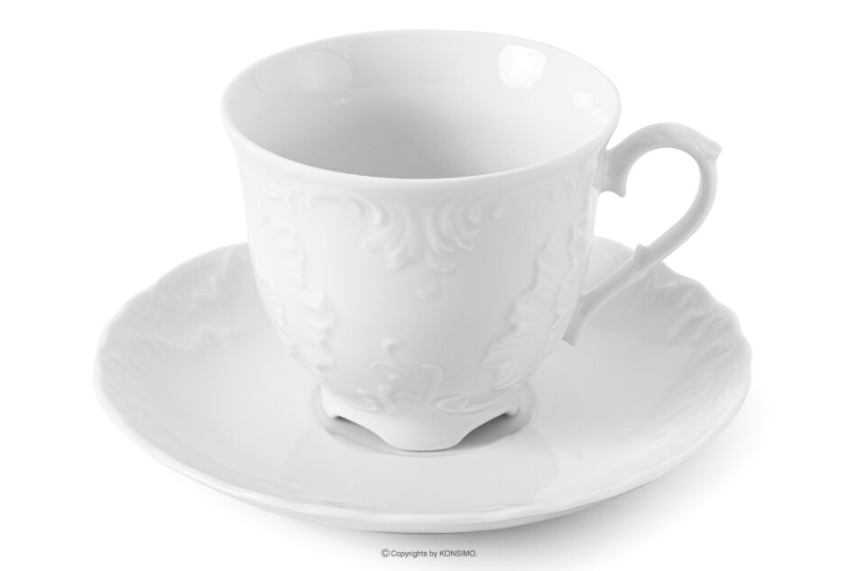 ROCOCO MARIA Filiżanka do herbaty z porcelany biały biały - zdjęcie 5