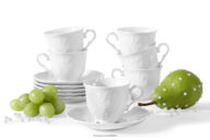 Filiżanka do kawy ze spodkiem 6 szt. z porcelany biały 100ml