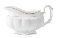 Sosjerka klasyczna z porcelany biały/złota linia