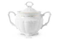 Cukiernica klasyczna z porcelany biały/złota linia
