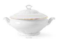Waza klasyczna z porcelany biały/złota linia