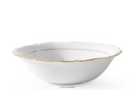 Salaterka klasyczna z porcelany biały/złota linia