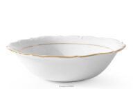 Salaterka klasyczna z porcelany biały/złota linia