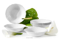 Salaterka 6 szt. klasyczna z porcelany biały