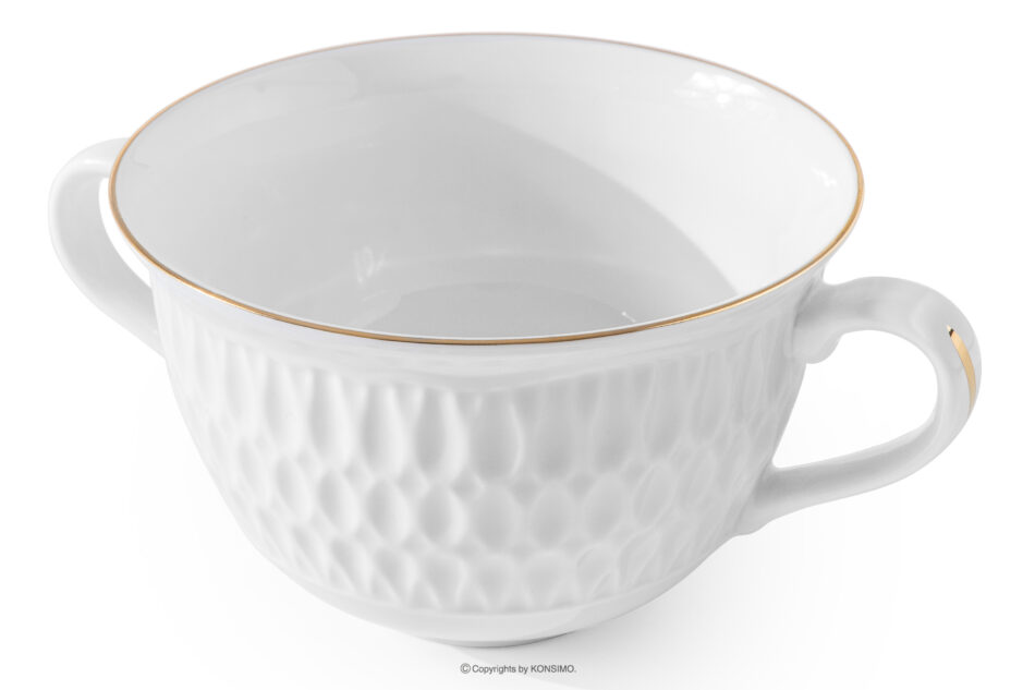 SOFIA ZŁOTA LINIA Bulionówka z porcelany złota linia biały/złoty - zdjęcie 2