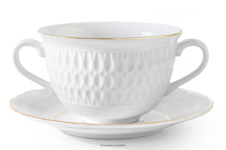 SOFIA ZŁOTA LINIA Bulionówka z porcelany złota linia biały/złoty - zdjęcie 4