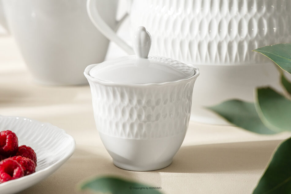 SOFIA Cukiernica z porcelany biała biały - zdjęcie 1