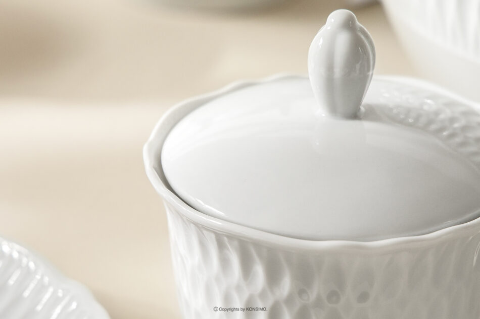 SOFIA Cukiernica z porcelany biała biały - zdjęcie 4