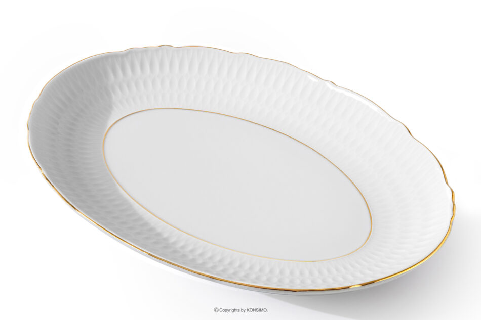 SOFIA ZŁOTA LINIA Półmisek z porcelany złota linia biały/złoty - zdjęcie 2