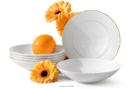 Talerz głeboki z porcelany złota linia 6 szt.