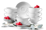 Bulionówka ze spodkiem z porcelany biały 6 szt.