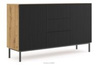 Elegancka komoda do salonu na czarnych nóżkach dąb artisan/czarny