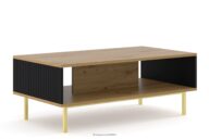Stolik kawowy na złotych nóżkach z półką dąb artisan/czarny