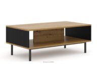 Stolik kawowy na czarnych nóżkach z półką dąb artisan/czarny
