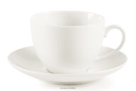 Filiżanka do kawy ze spodkiem z twardej porcelany ecru