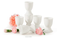 Kieliszek do jajka twarda porcelana 6 szt. ecru