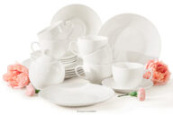 Zestaw kawowy twarda porcelana  6 os. (19 el.) ecru