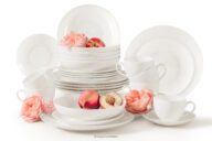 Zestaw obiadowo-kawowy twarda porcelana 6 os. (30 el.) ecru