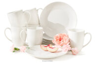 Zestaw herbaciany twarda porcelana 6 os. (12 el.) ecru