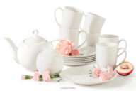 Zestaw herbaciany twarda porcelana 6 os. (14 el.) ecru