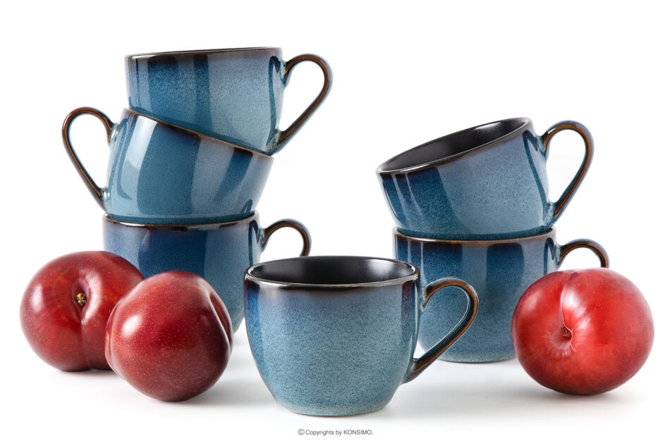 BALI Filiżanka do espresso 6 szt. niebieski/czarny mat niebieski/czarny mat - zdjęcie 0